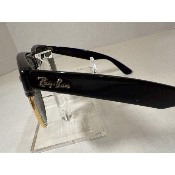 B&L RAY-BAN USA WAYFARER MAX BLACK/GOLD VTG SUNGLASSES G-15 145mm,CASE,CLOTH,BAG - Picture 5 of 16